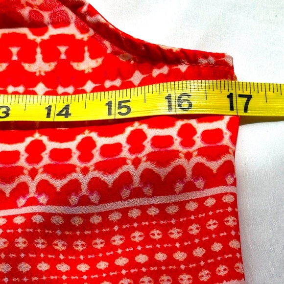 Cynthia Rowley Orange / Red Patterned Women's Top - Picture 6 of 7